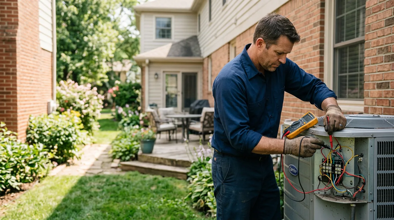HVAC technician working near North Collins, NY